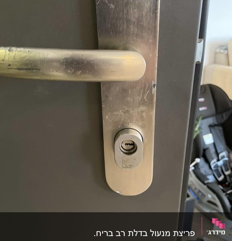 ידית ודלת עם מנעול גלילי